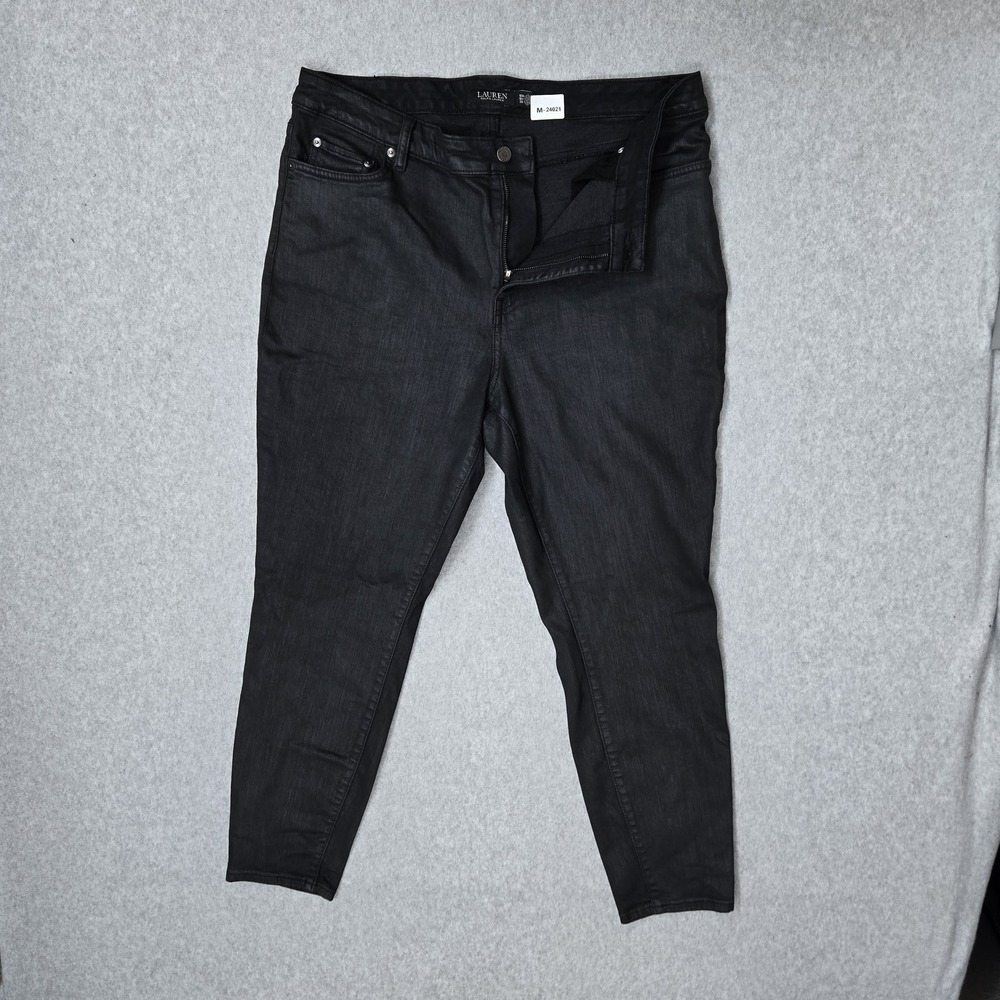 Lauren Ralph 16 W Women's Straight Leg Jeans in Black